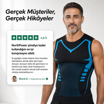 NorthPower | Göbek Ve Göğüs Fazlalıklarını Anında Gizleyip Düzleştiren İyonik Toparlayıcı Atlet